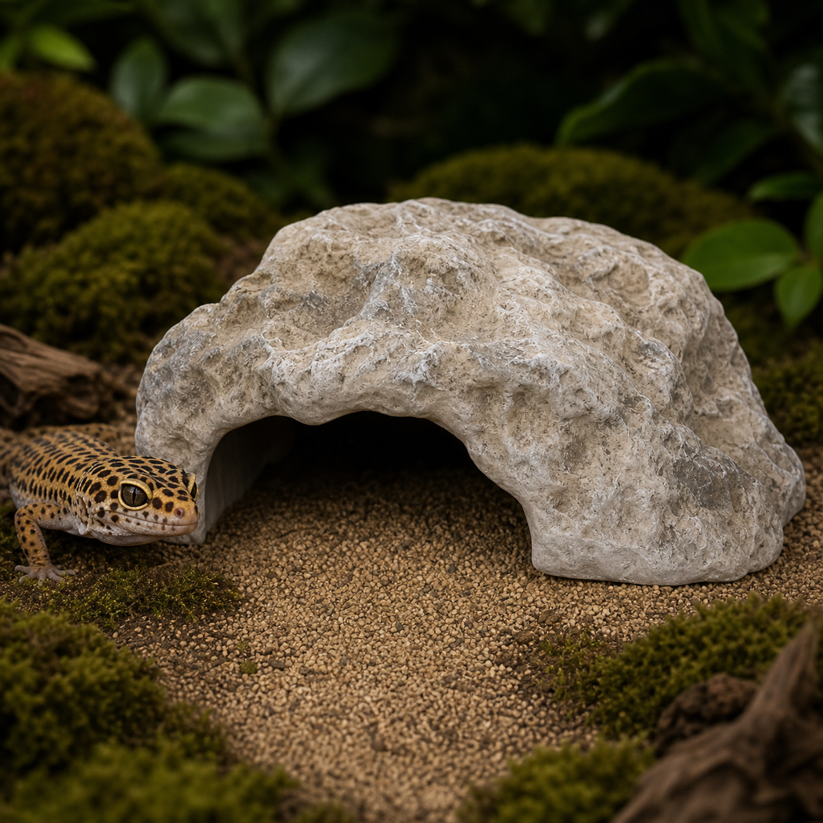 Limestone Rock Gecko Hide Cave for Small Reptile Decor