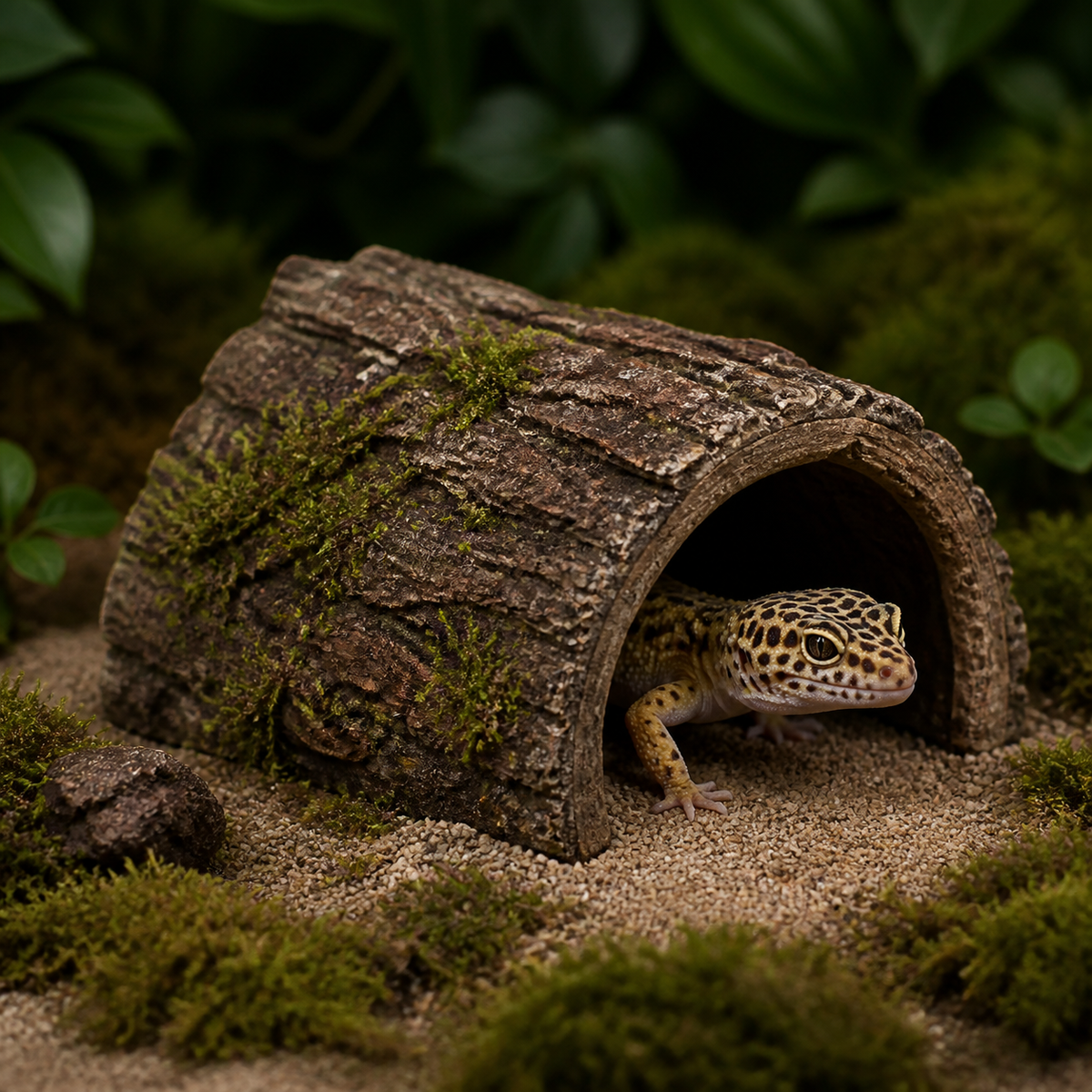Large Bark Tunnel Reptile Hide for Geckos & Small Lizards