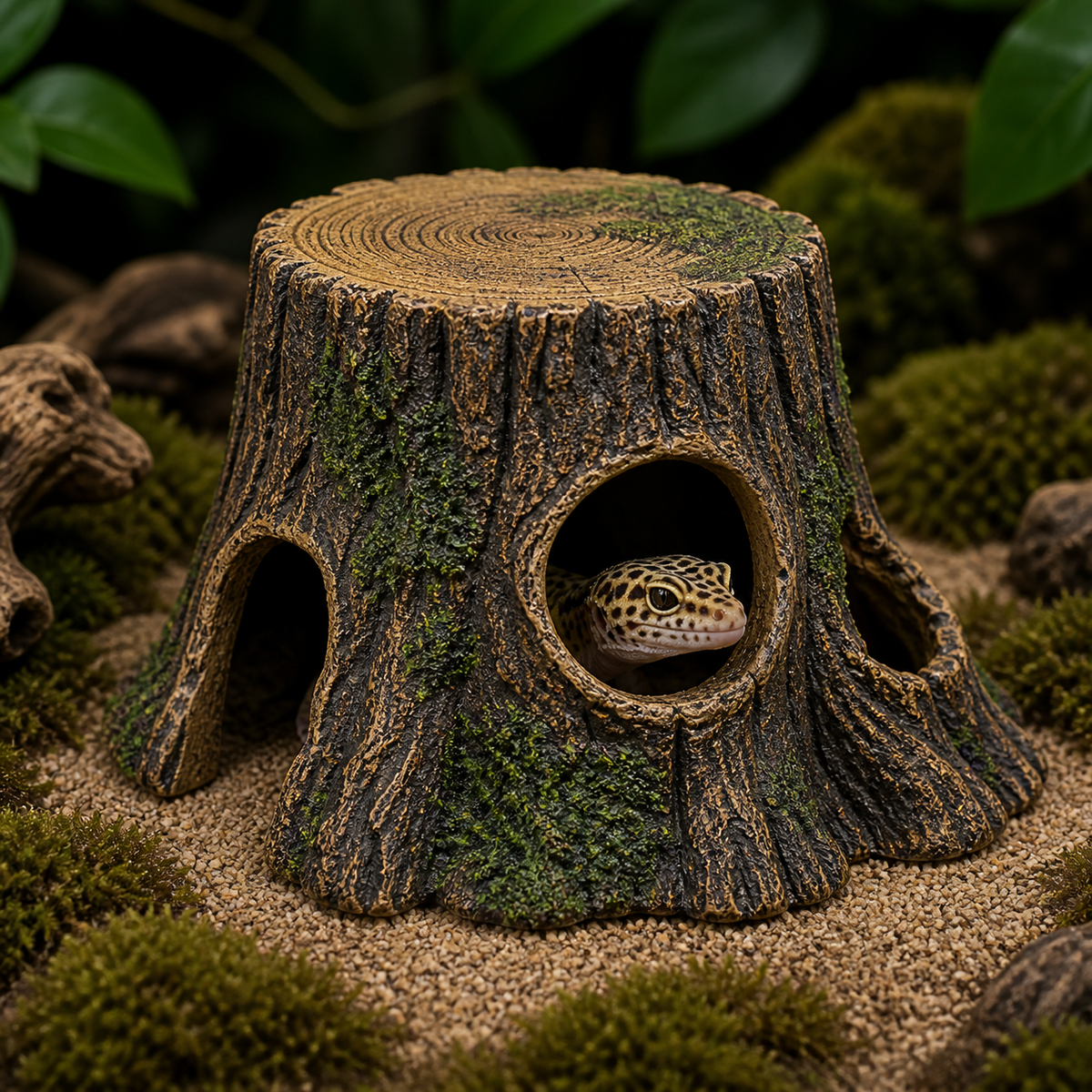 Tree form reptile decor