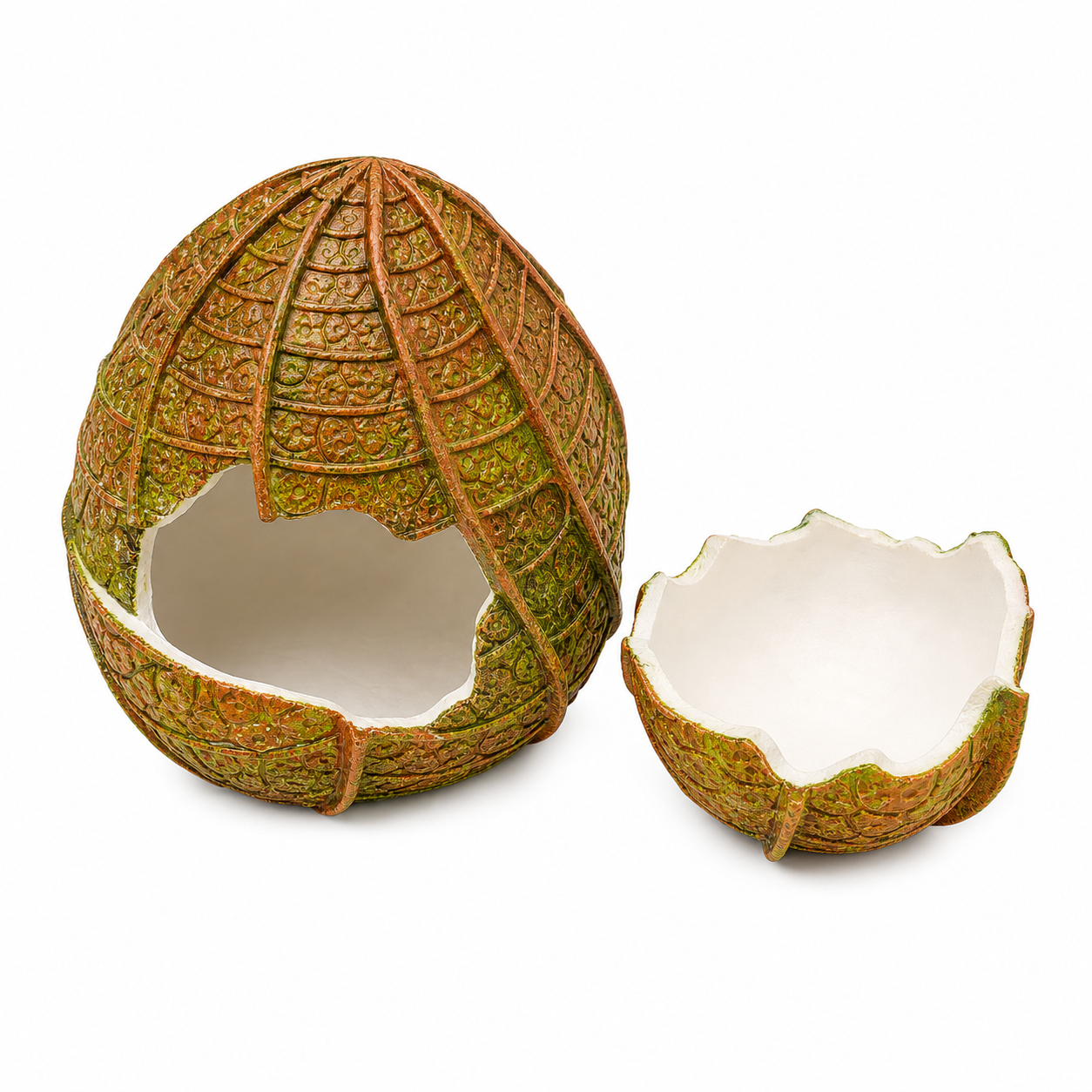 Amber Dragon Egg Shell Dish for Small Reptile Habitats product-only white background image