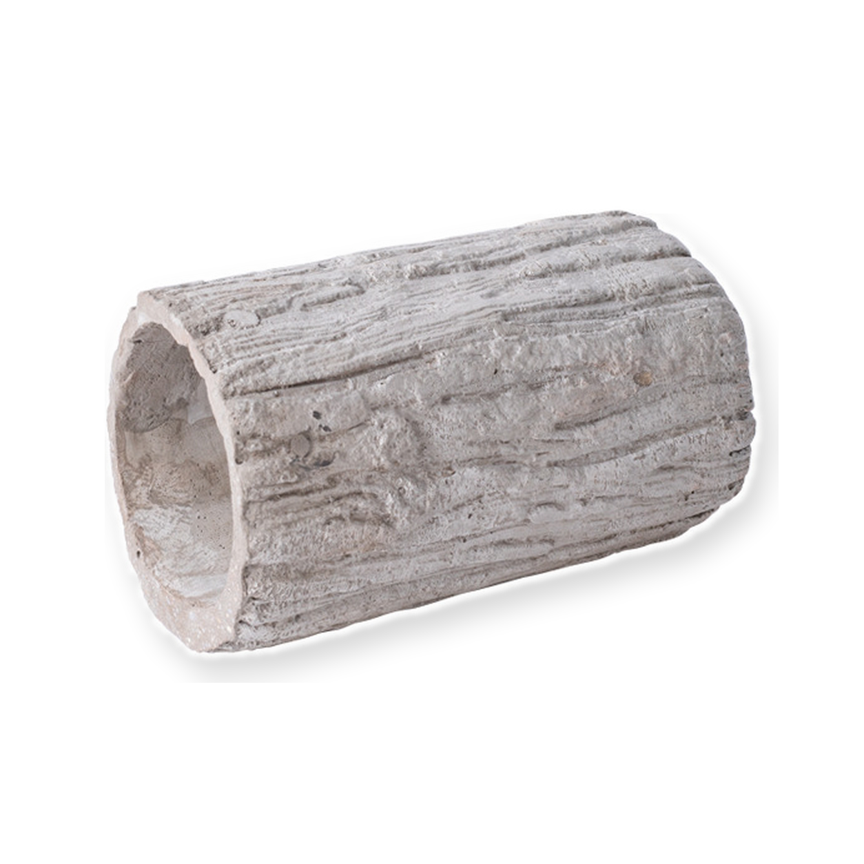 Round Faux Log Tunnel Hide for Small Reptile Habitats product-only white background image