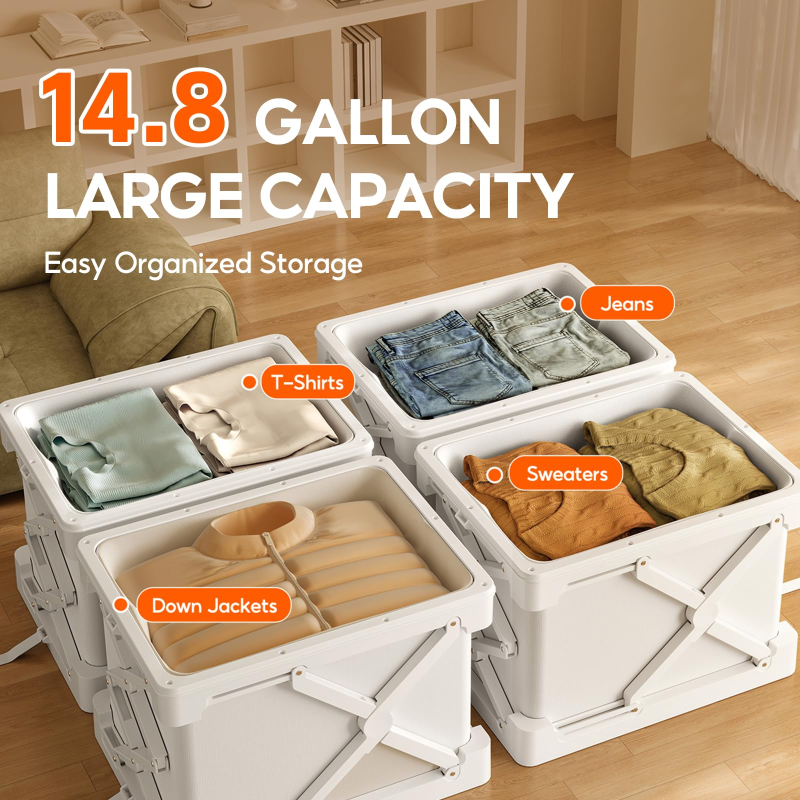 14.8 Gal Dual Compression Vacuum Clothes Storage Bin | Hyloax