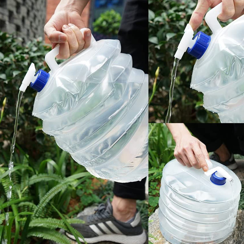 Collapsible Outdoor Water Storage Jug with Spigot, Multi Sizes 5L 10L 15L