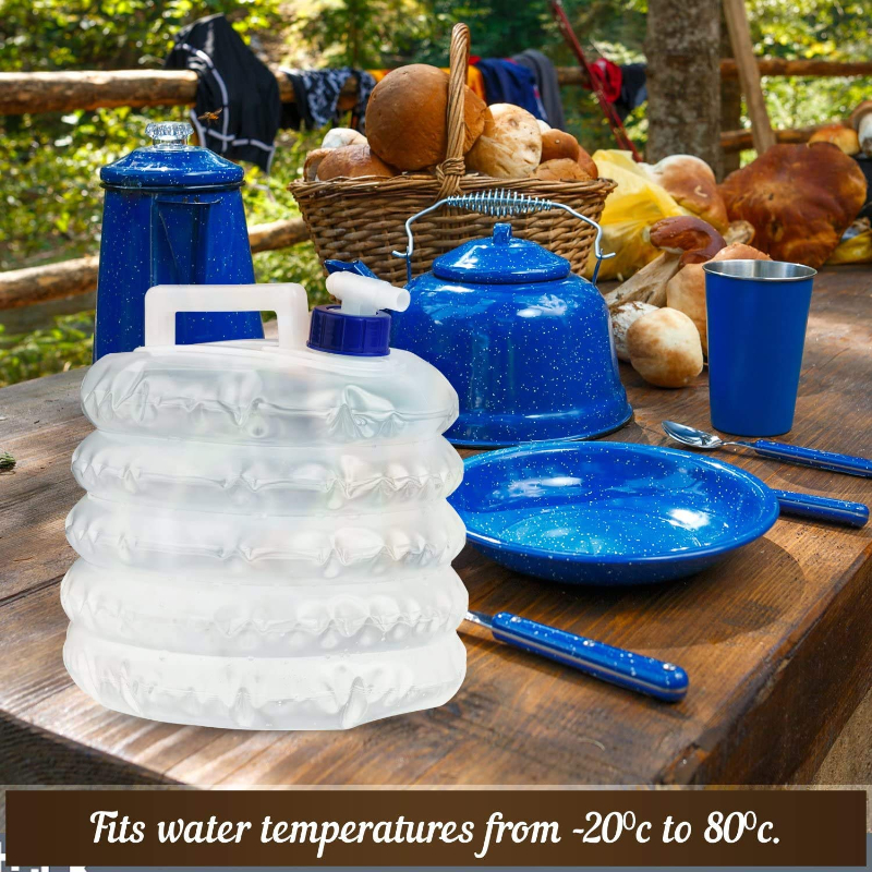 Collapsible Outdoor Water Storage Jug with Spigot, Multi Sizes 5L 10L 15L
