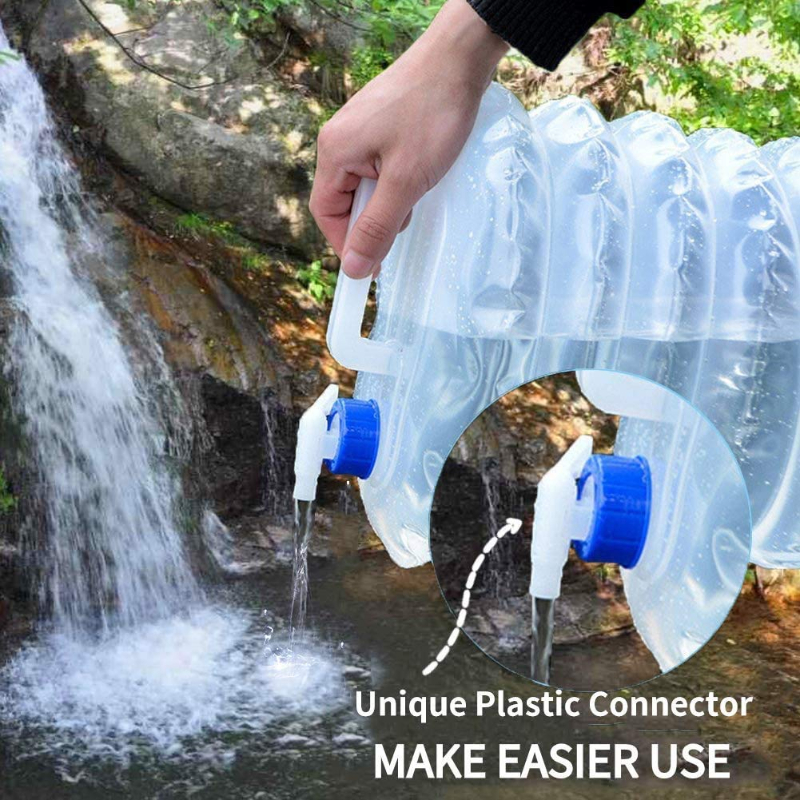 Collapsible Outdoor Water Storage Jug with Spigot, Multi Sizes 5L 10L 15L