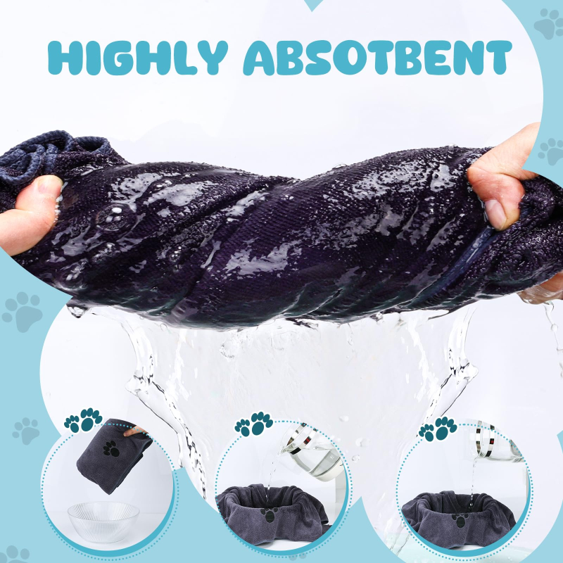 Microfiber Pet Drying Towel 40'' X 23.6'', Super Absorbent Soft Bath Towel for Dogs & Cats