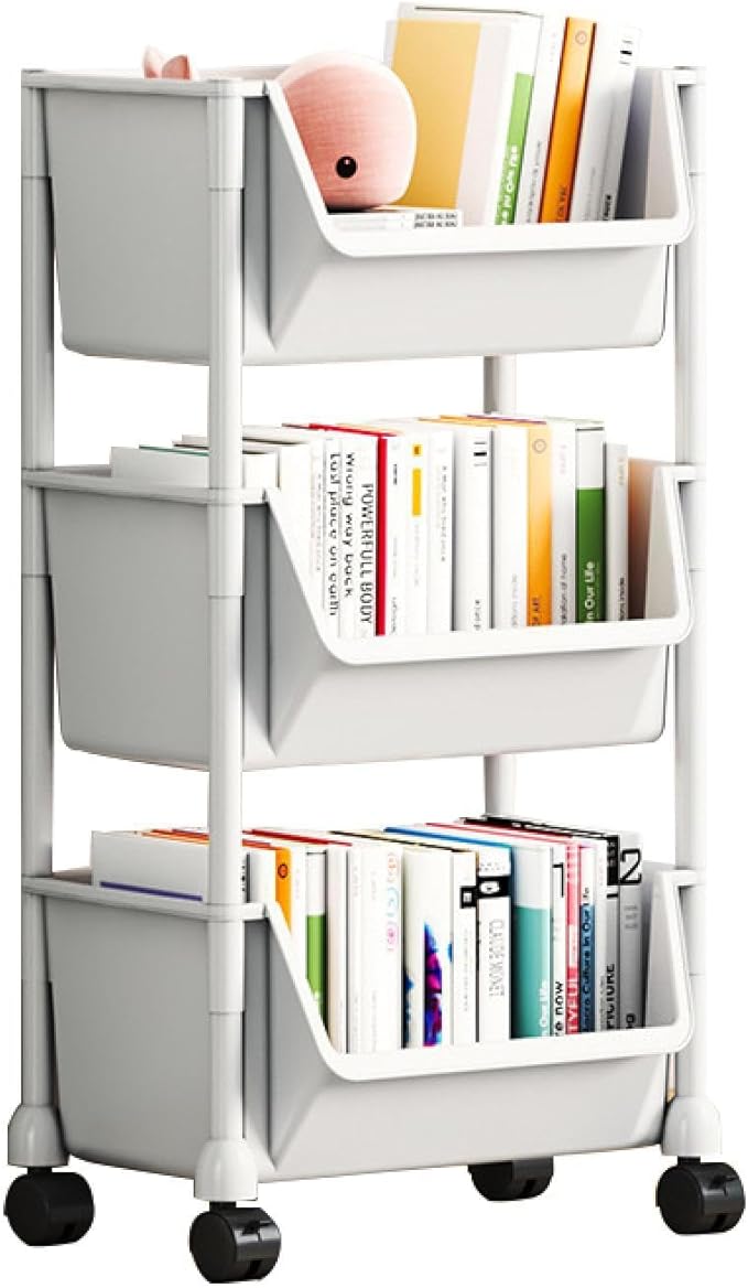 2/3/4 Tier Pipishell Rolling Storage Cart with Lockable Wheels