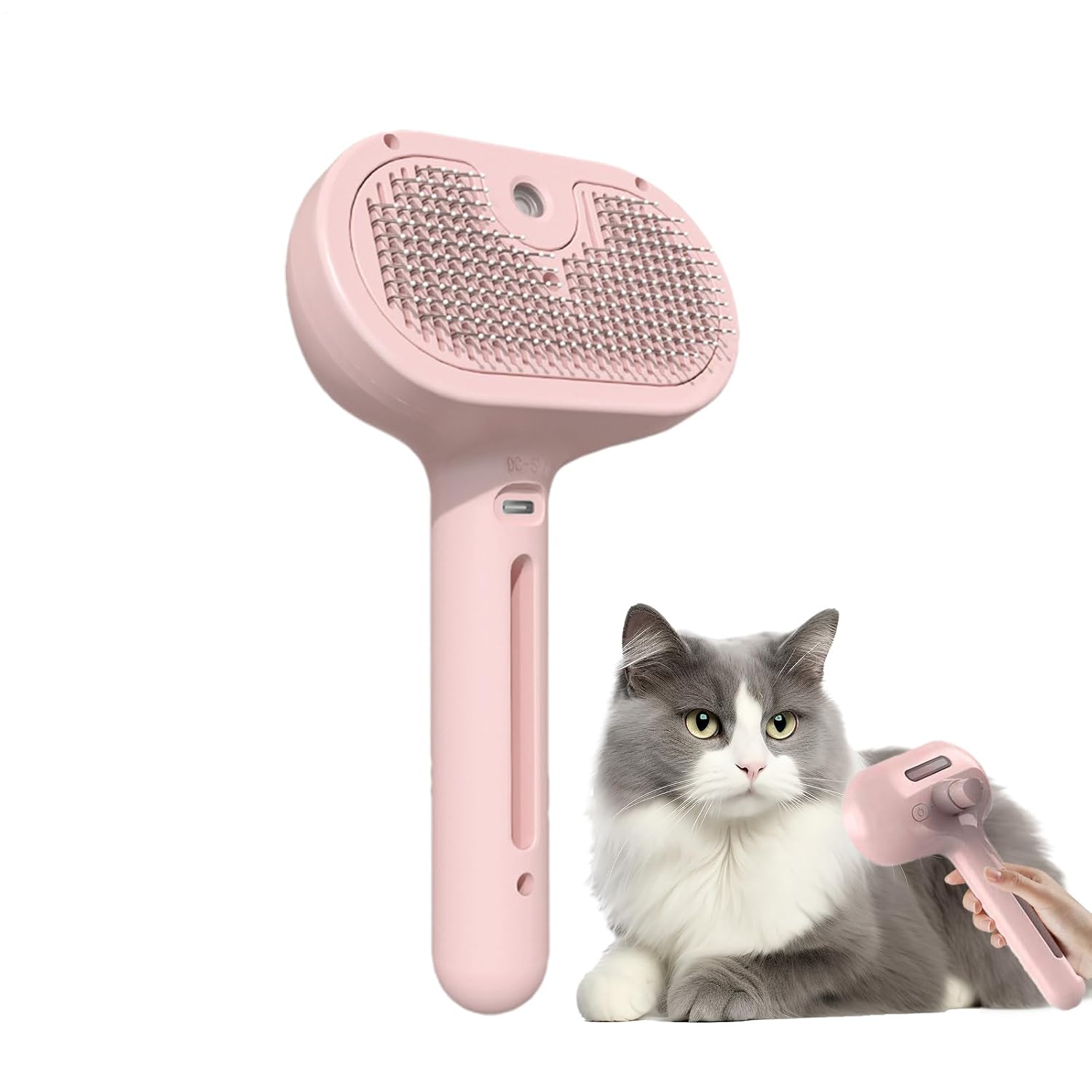 Steam Pet Brush, Spray Grooming Comb for Shedding & Detangling Cats