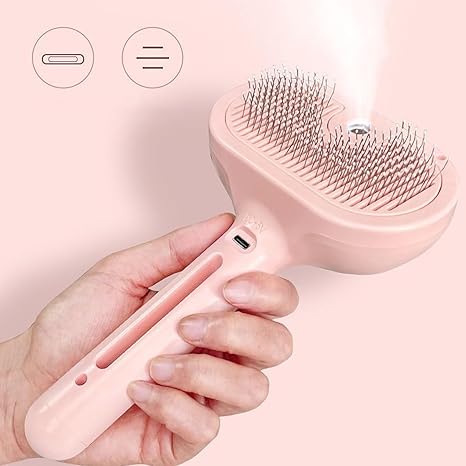 Steam Pet Brush, Spray Grooming Comb for Shedding & Detangling Cats