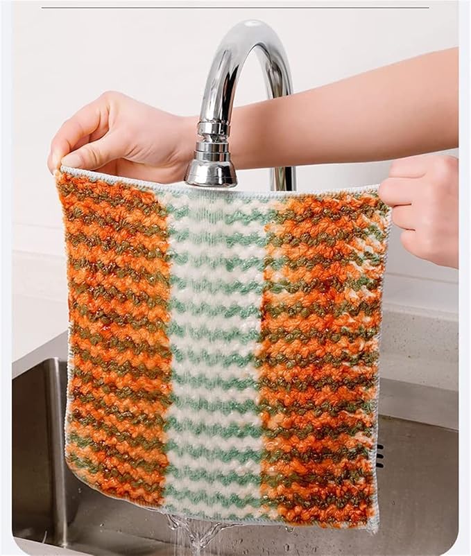 Oil Removing Lint Free Microfiber Dish Towels, Non-Scratch Washable Kitchen Cleaning Cloths
