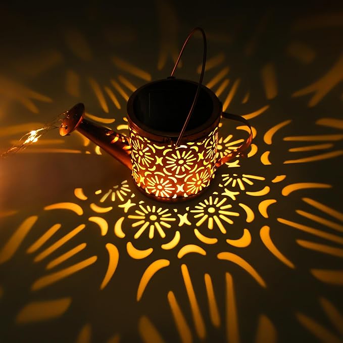 Metal Solar Watering Can Decor Lights | Outdoor Yard Path Lamp