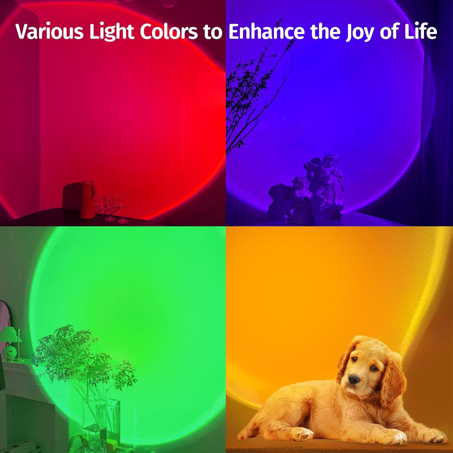 Smart App Control Sunset Lamp | Full Color Changing LED Projection Mood Decor Light