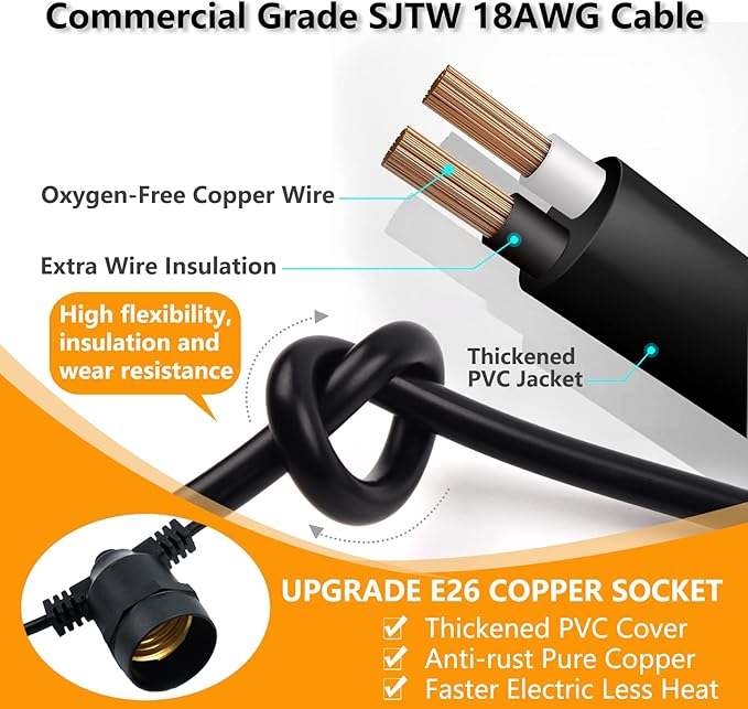 IP65 S14 LED String Lights | Extendable Outdoor Patio Lights with Optional Remote Control