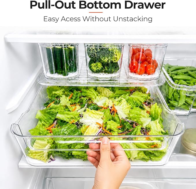 Drain Tray Fridge Storage Bins | Three Size Combinations Available