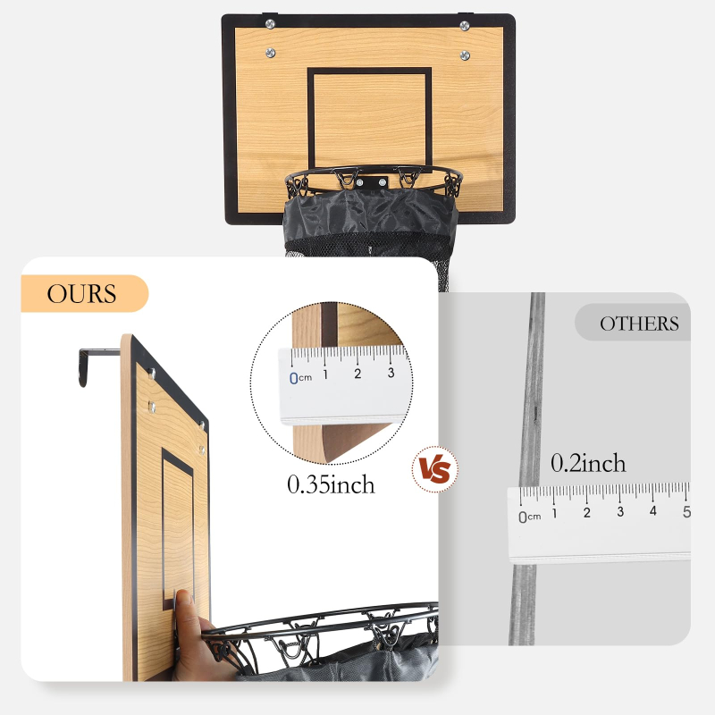 Wooden Basketball Hoop Laundry Hamper for Kids & Dorm