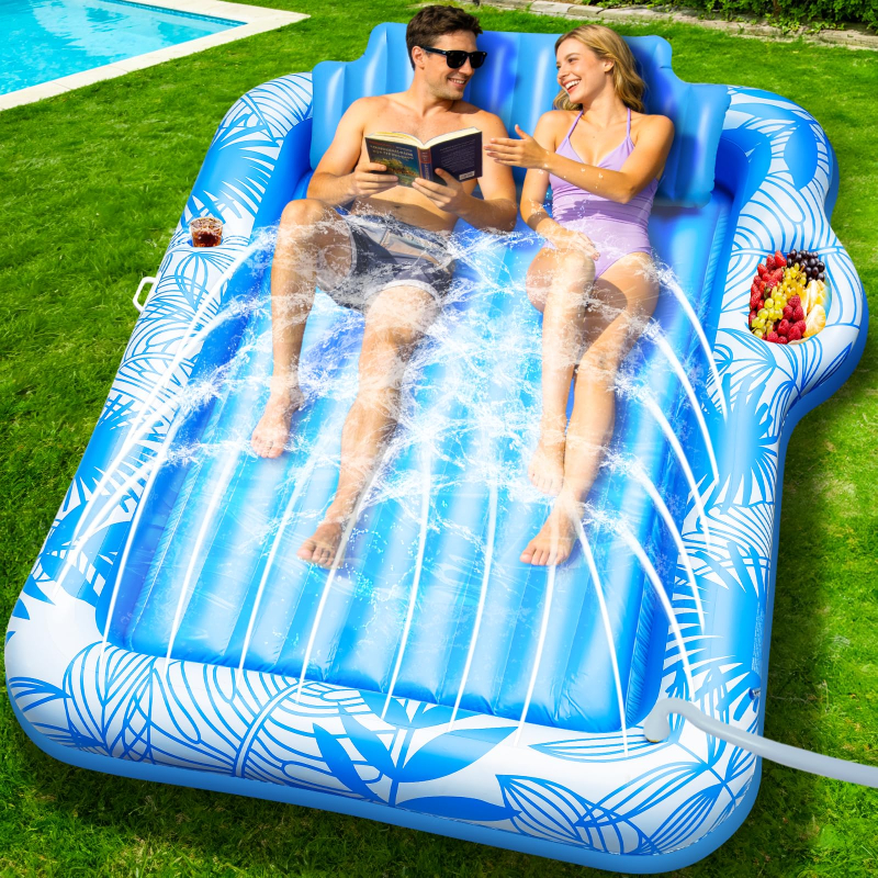 6 in 1 Sprinkler Tanning Pool Float for 2 Adults