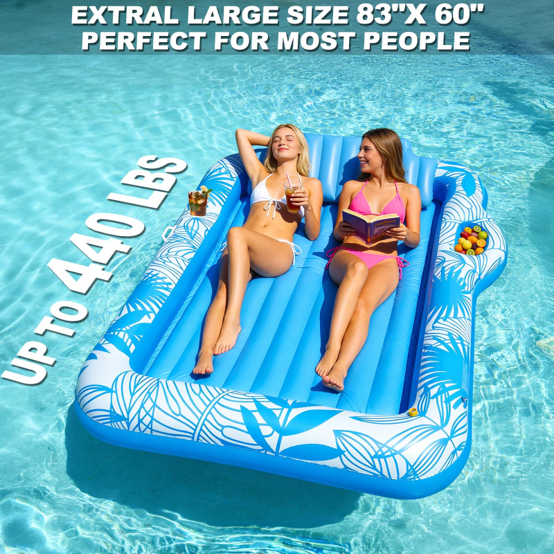 6 in 1 Sprinkler Tanning Pool Float for 2 Adults