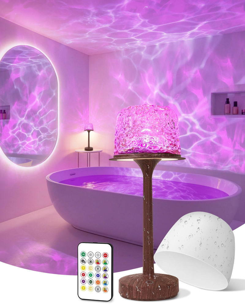 Rechargeable Waterproof Ocean Wave Shower Light with Remote