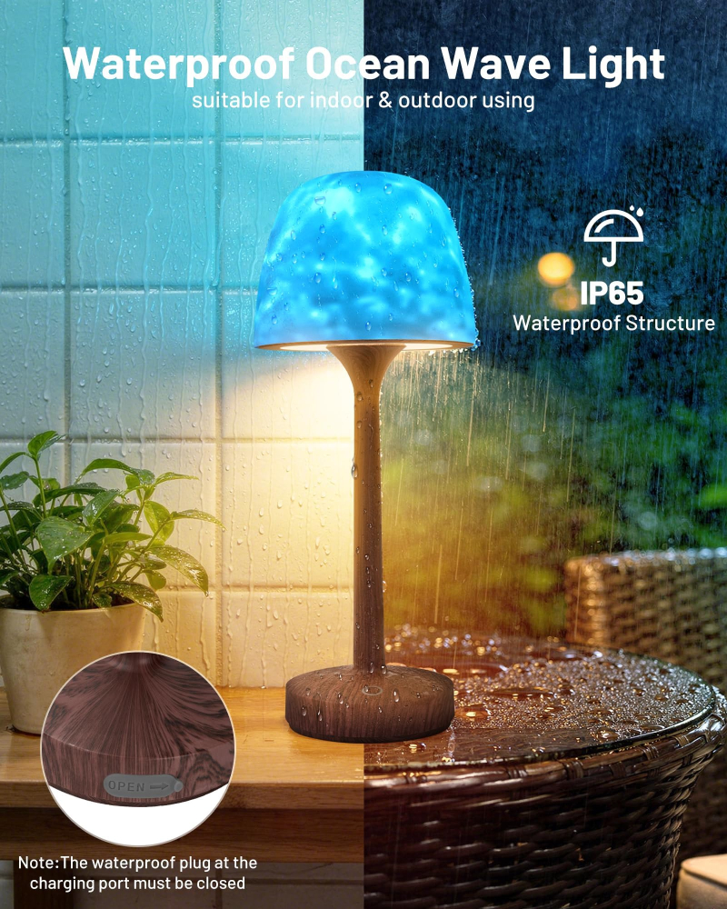 Rechargeable Waterproof Ocean Wave Shower Light with Remote