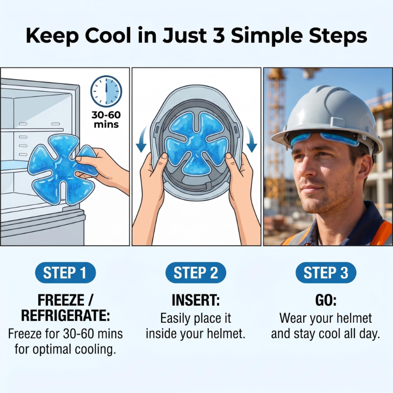 Ice Pack for Hard Hat, Reusable Helmet Cooling Gel Pad