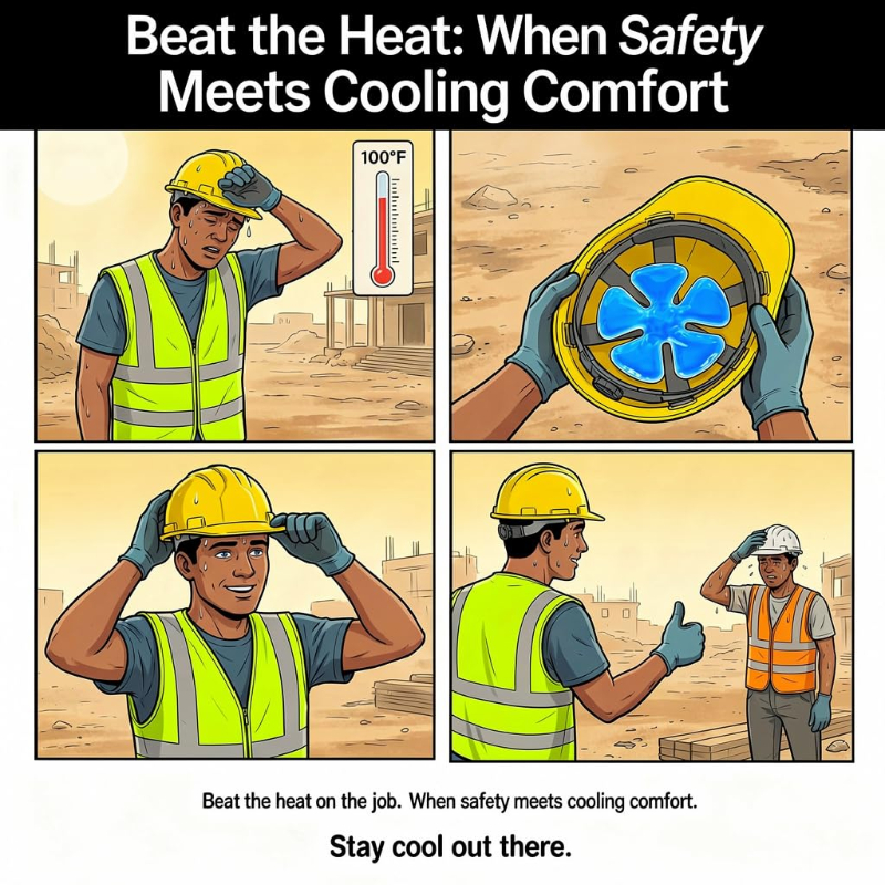 Ice Pack for Hard Hat, Reusable Helmet Cooling Gel Pad