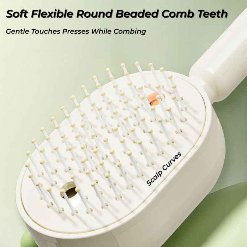 Spray Electric Scalp Massager Brush, Self-Cleaning Anti-Static Hair Comb