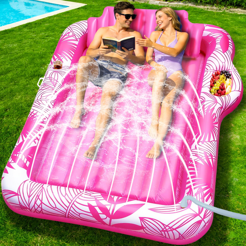 6 in 1 Sprinkler Tanning Pool Float for 2 Adults