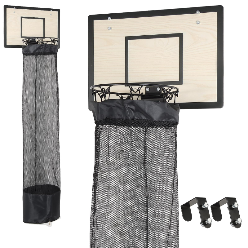 Wooden Basketball Hoop Laundry Hamper for Kids & Dorm