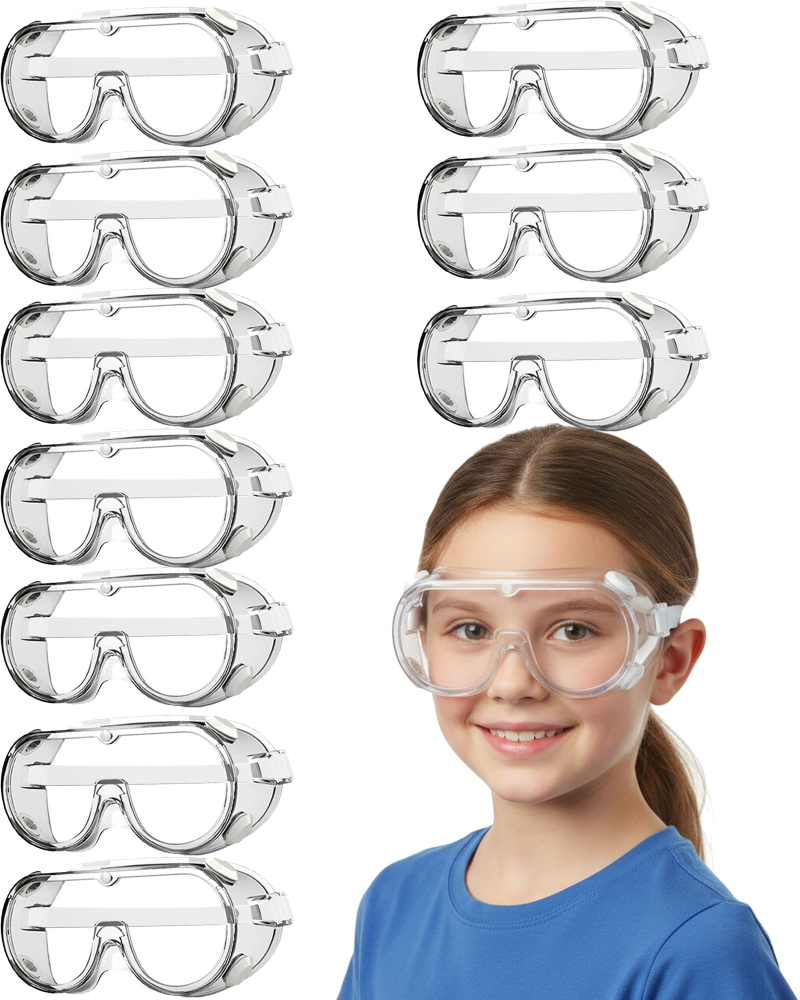 Kids Safety Goggles, Polycarbonate Lenses & PVC Frame, Eye Protection for Children