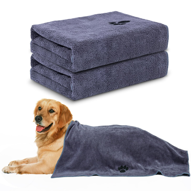 Microfiber Pet Drying Towel 40'' X 23.6'', Super Absorbent Soft Bath Towel for Dogs & Cats