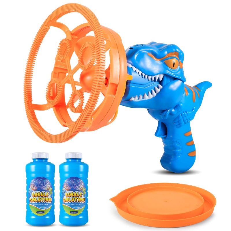 🦖 Dinosaur Bubble Gun - Blows Giant Bubbles Nonstop! Perfect Birthday/Christmas Gift for Kids 3-9