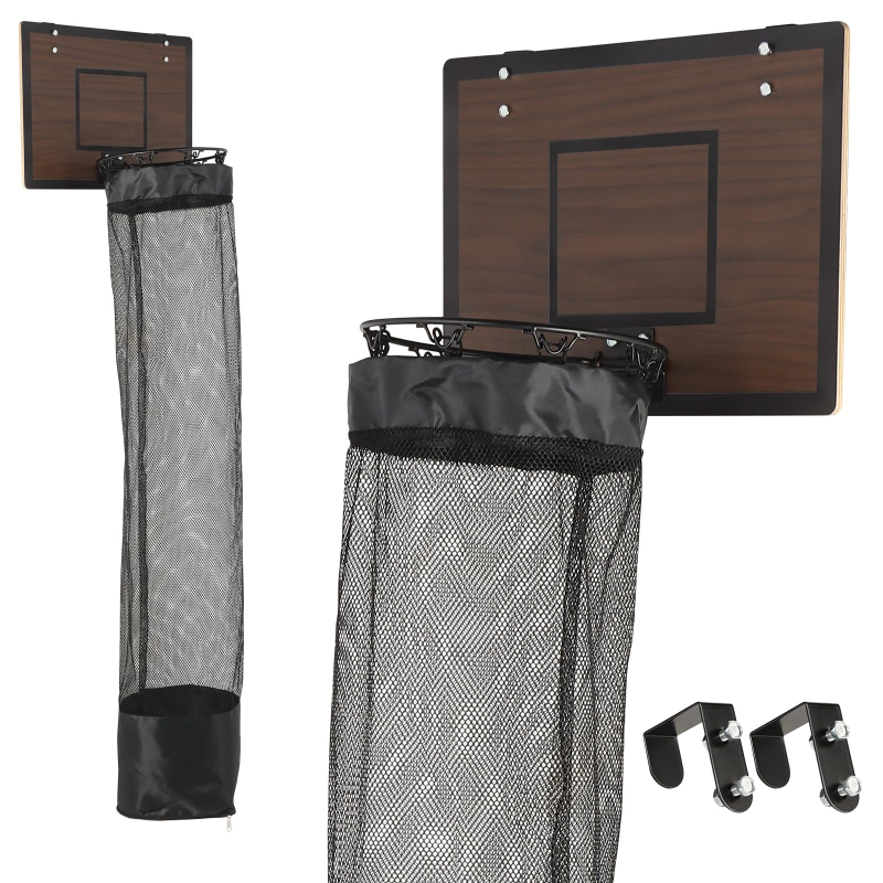 Wooden Basketball Hoop Laundry Hamper for Kids & Dorm