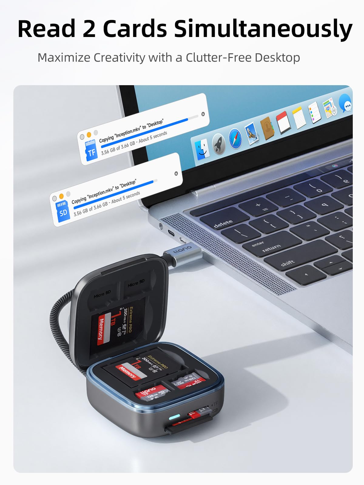 USB-C 4.0 SD & MicroSD Card Reader Hub