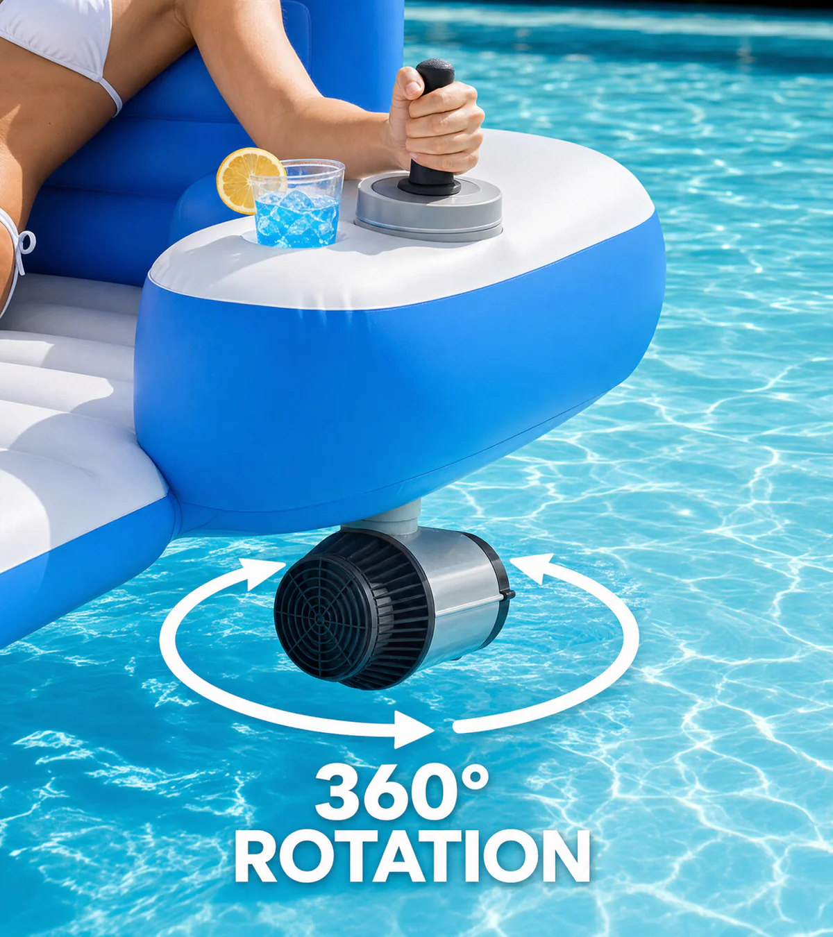 Electric Propeller Inflatable Pool Float with Hand Control Joystick | Hyloax