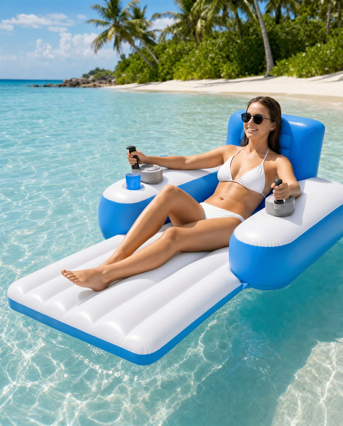 Electric Propeller Inflatable Pool Float with Hand Control Joystick | Hyloax