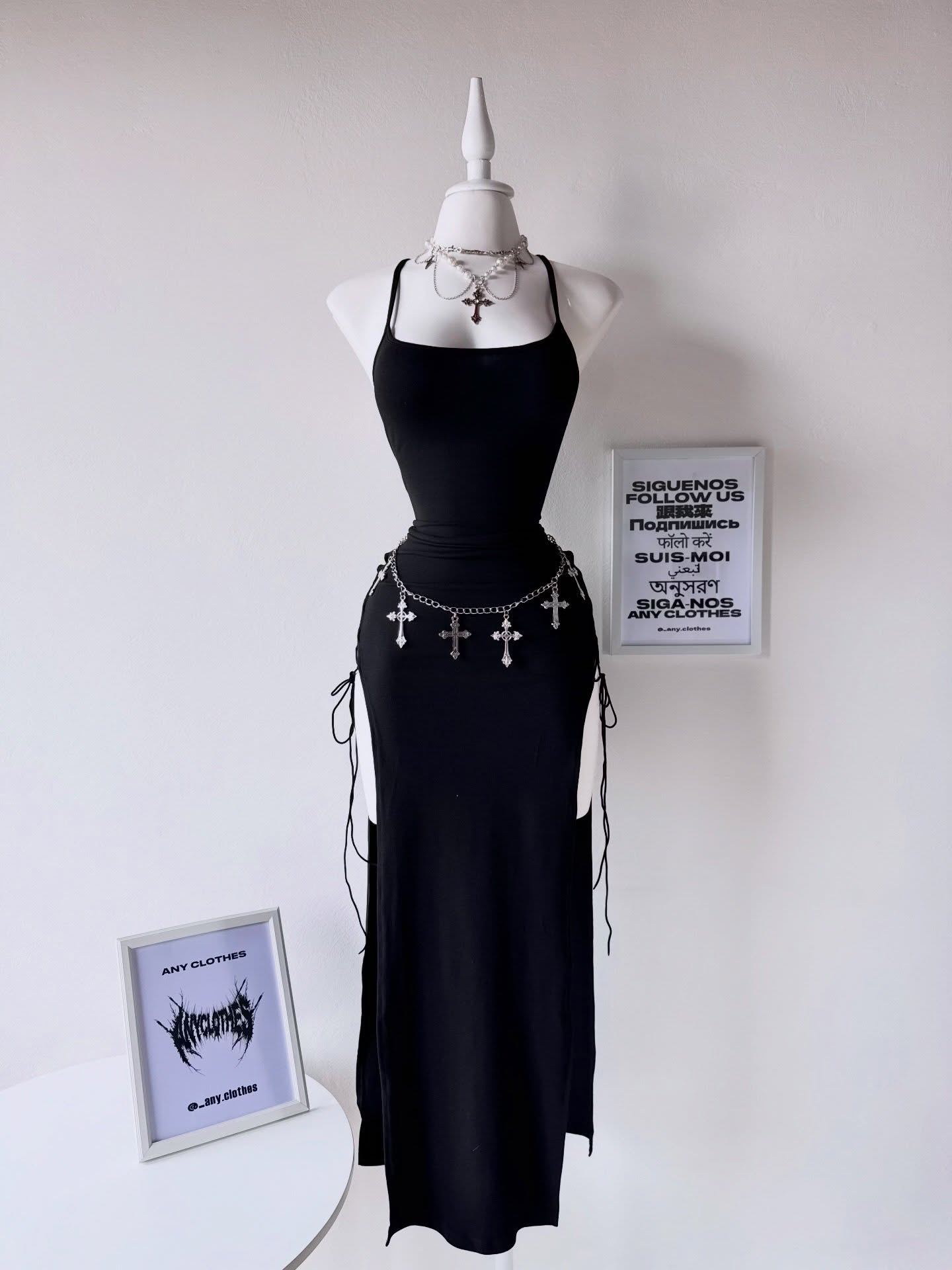  Vestido gótico abertura