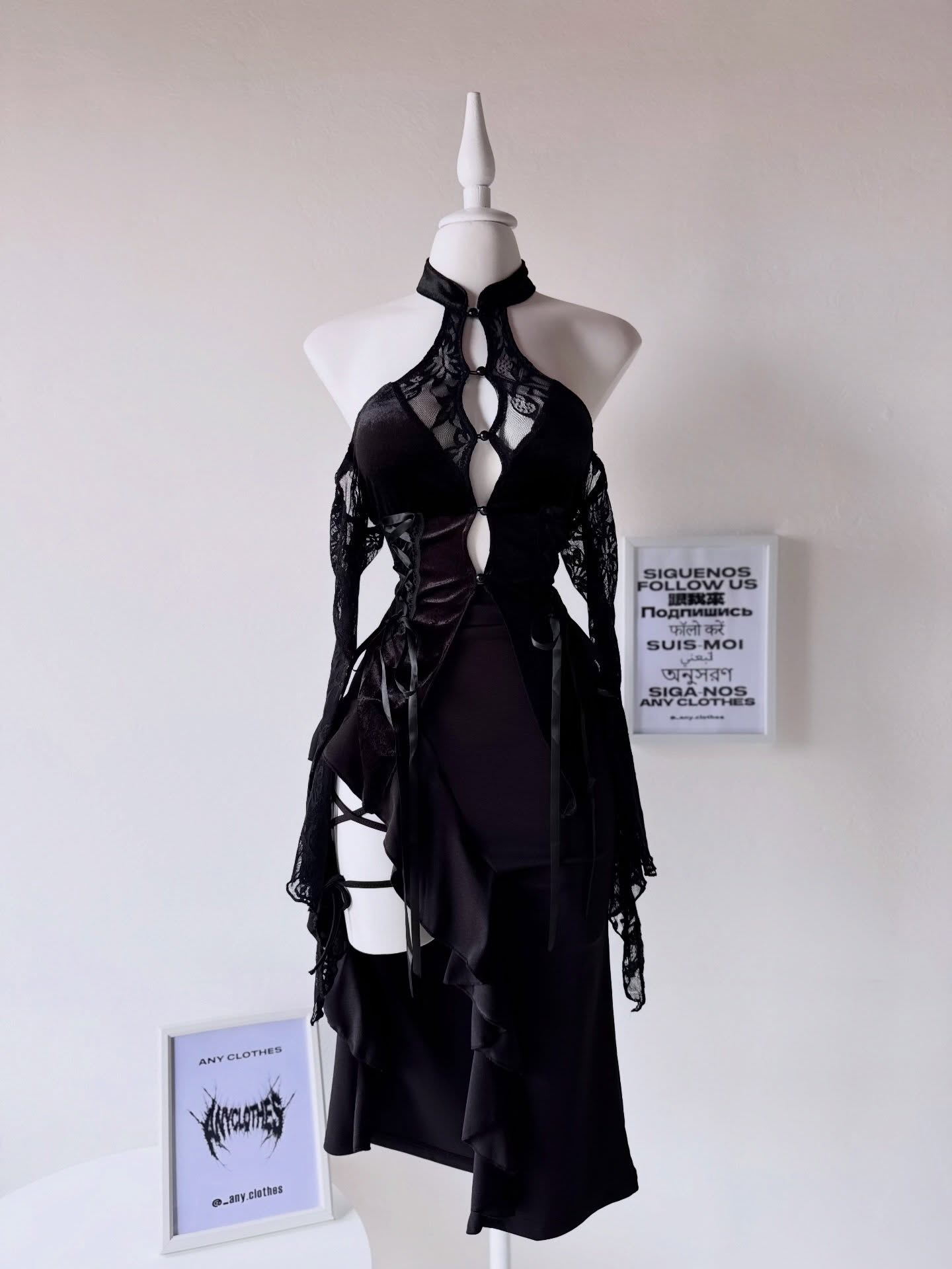 Vestido gótico abertura