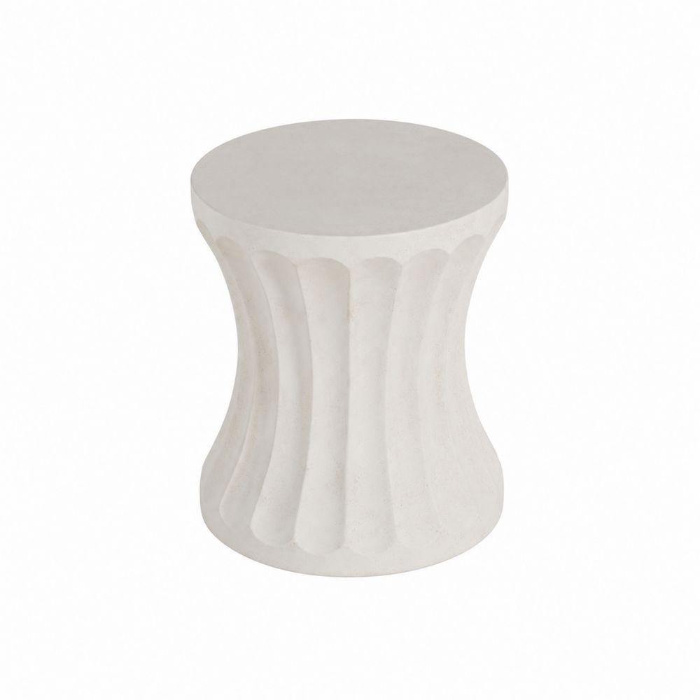 Betonowy Stolik Okrągły z Cementu 45 cm Biały-Domitorin