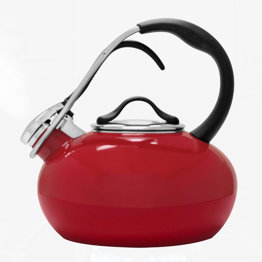   Classic Loop Whistling Tea Kettle, Enamel-on-Steel 1.8 Qt. - Chili Red