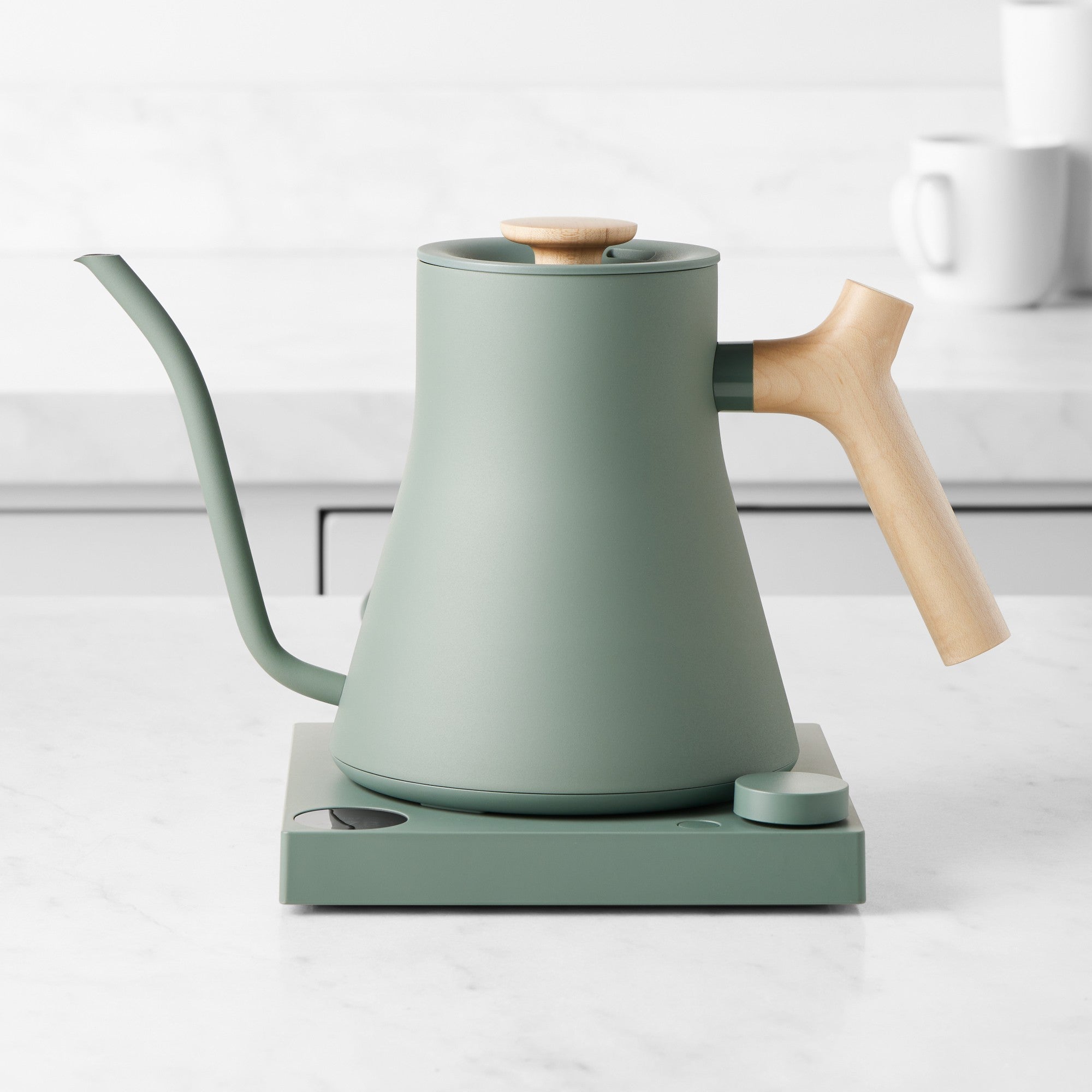 Fello Stagg EKG Pro Electric Pour-Over Kettle – Smoke Green| Maple Handle