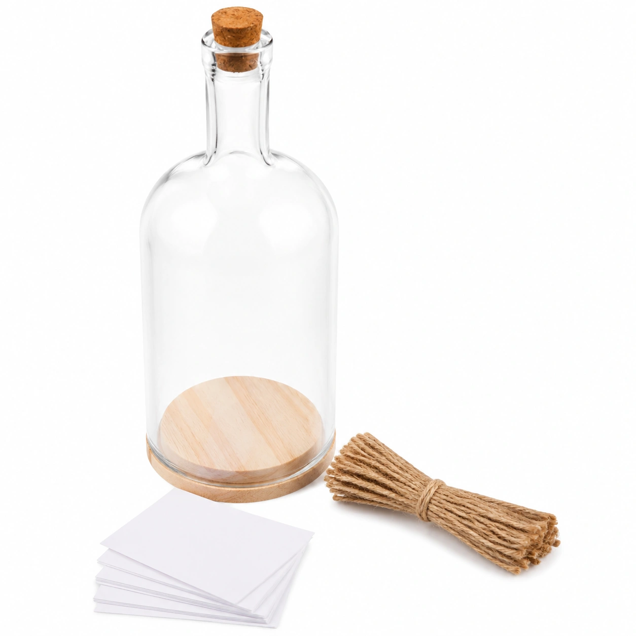 Botella decorativa de vidrio para mensajes-PureNordicHome