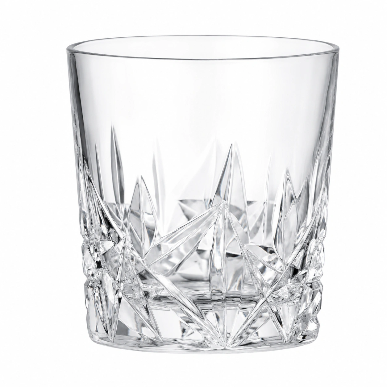 Vaso bajo de cristal tallado-PureNordicHome