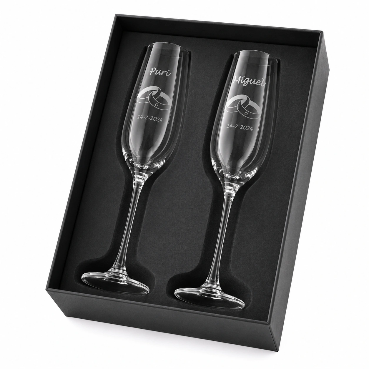 Set de copas de champagne grabadas-PureNordicHome