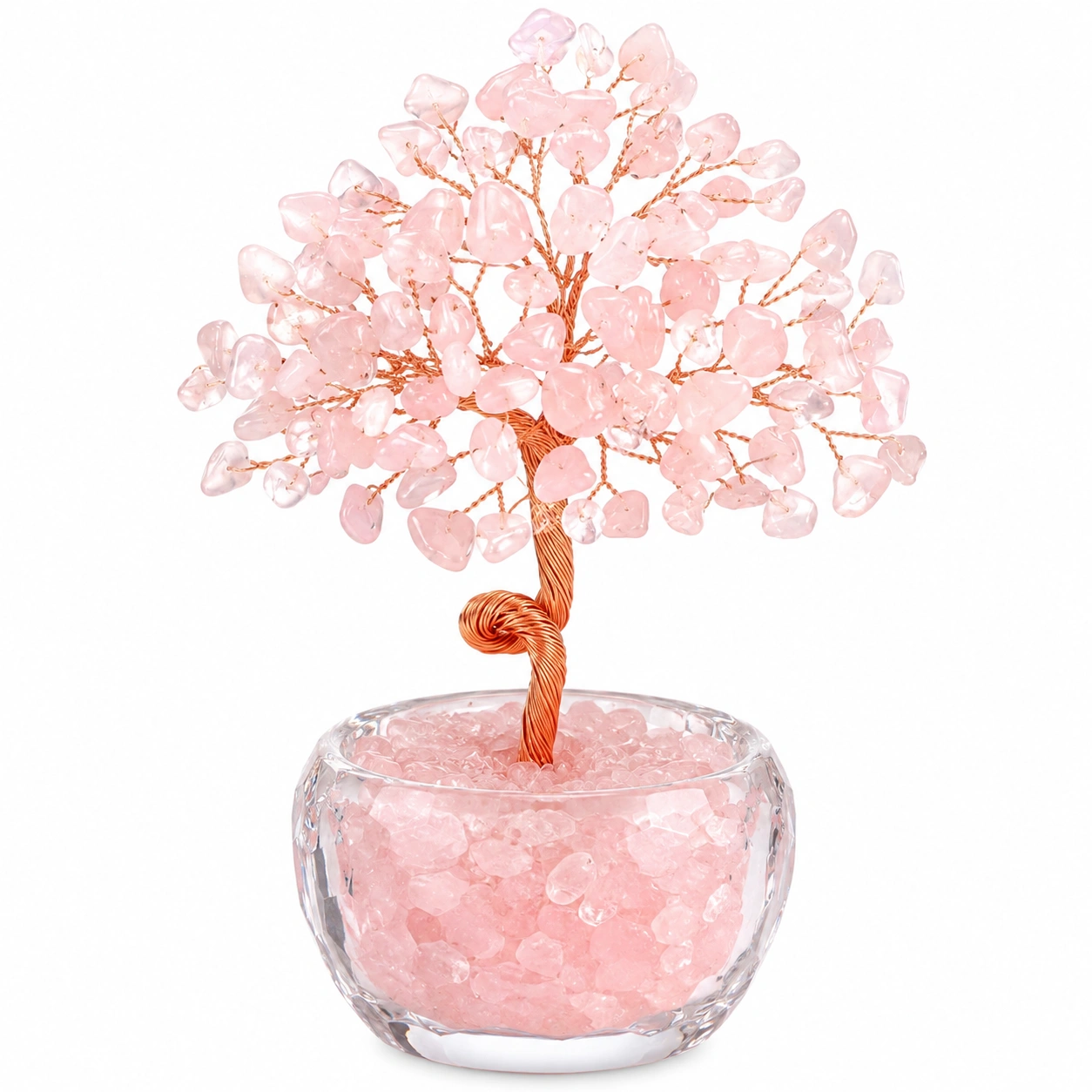 Arbol decorativo de cuarzo rosa-PureNordicHome