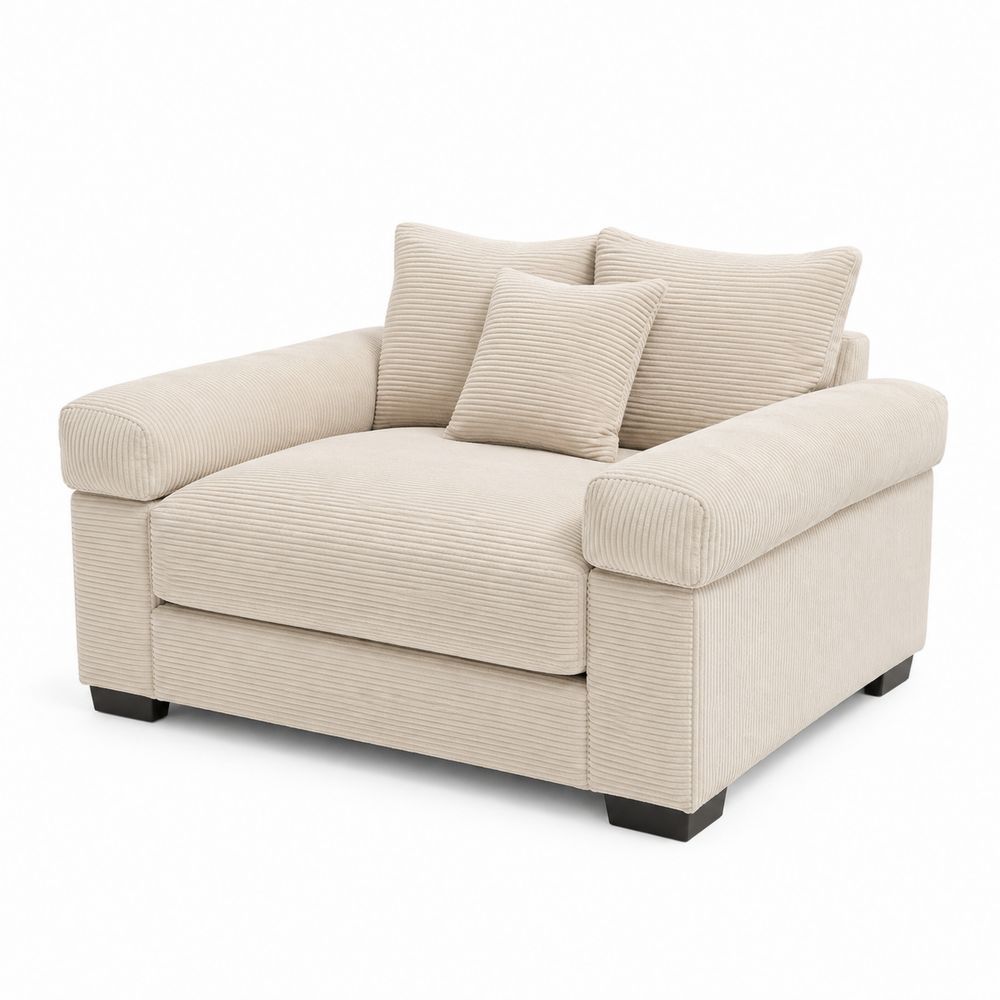 Sofa modułowa, tkanina prążkowana, kolor Beżowy