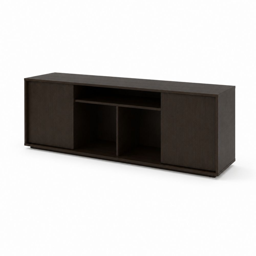 Szafka RTV prostokątna 150x40x50 cm płyta MDF dąb ciemny