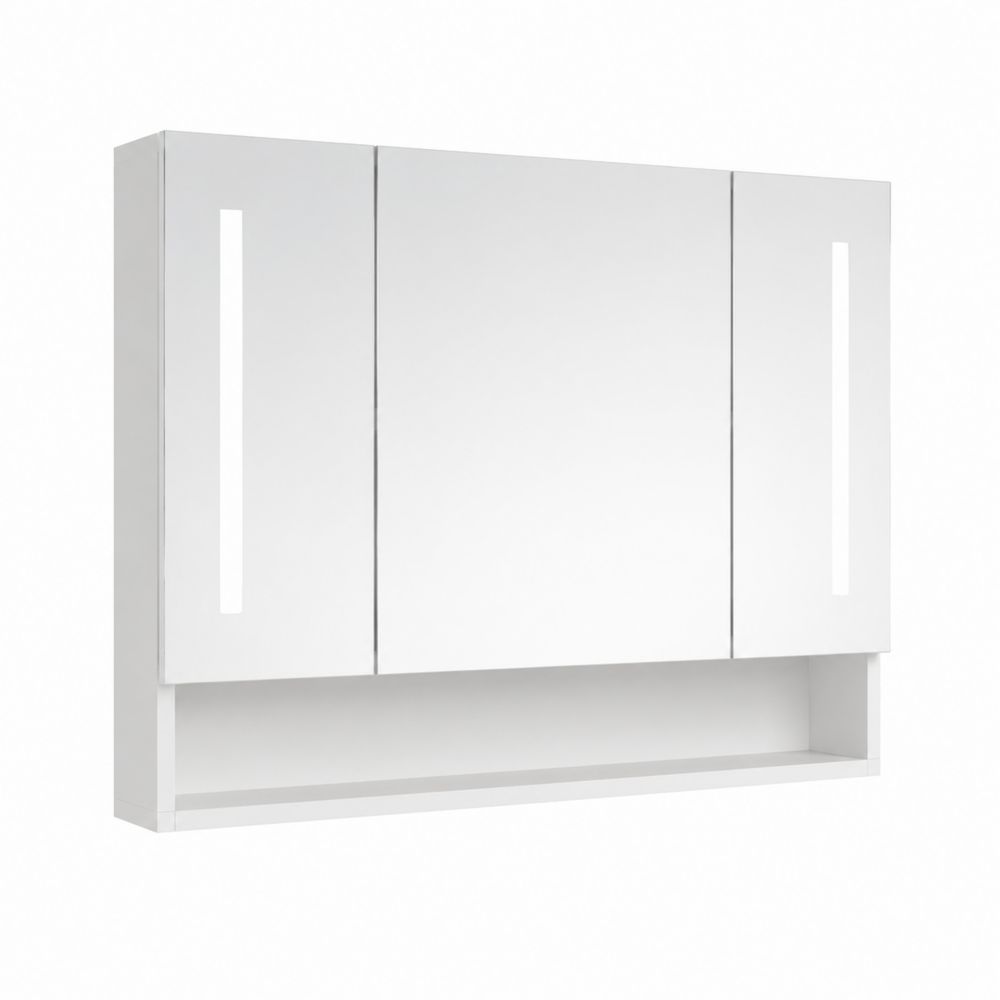 Szafka łazienkowa z lustrem prostokątna 60x75x15 cm MDF i szkło biała