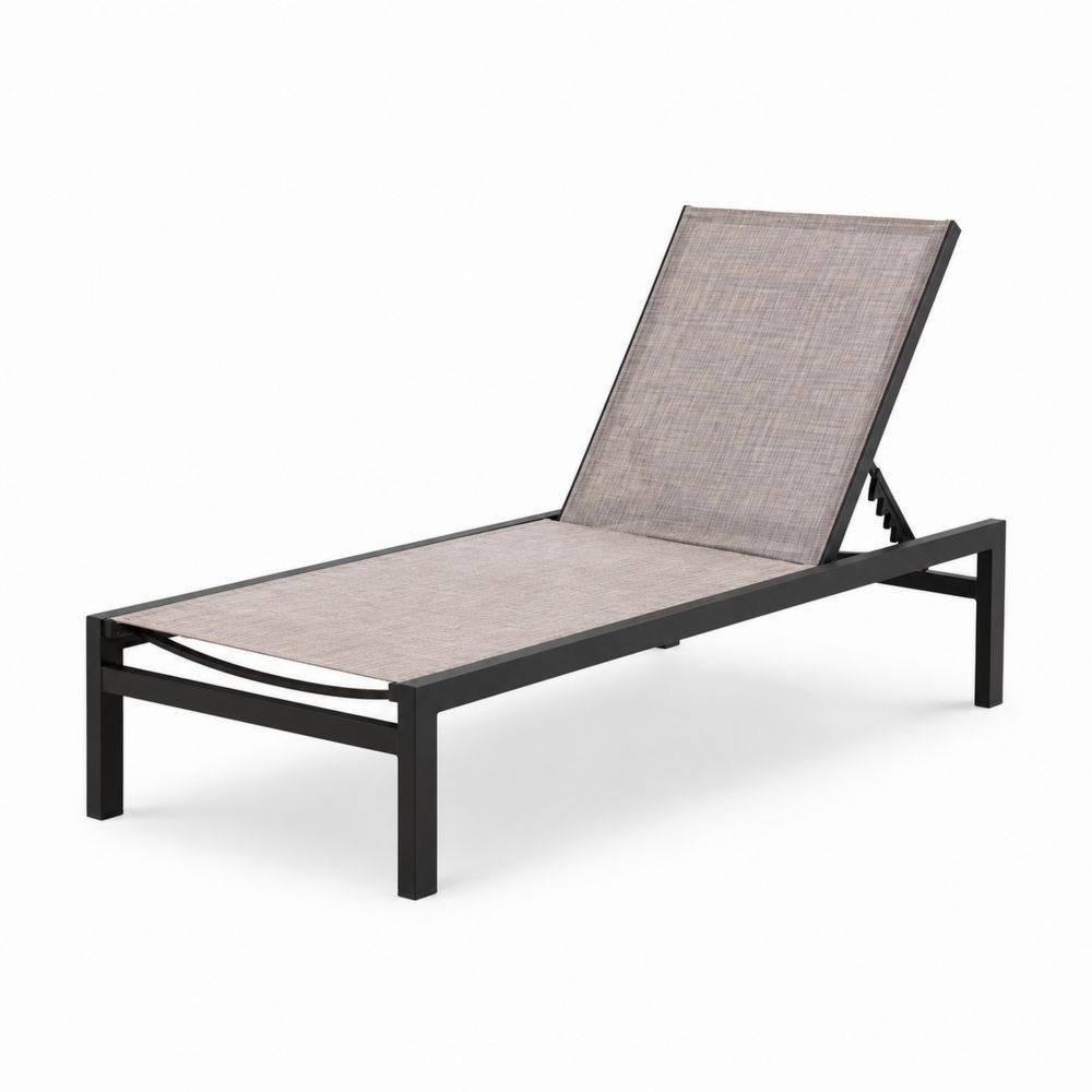 Leżak ogrodowy aluminiowy z regulowanym oparciem 200x65x40 cm Czarny i Beżowy