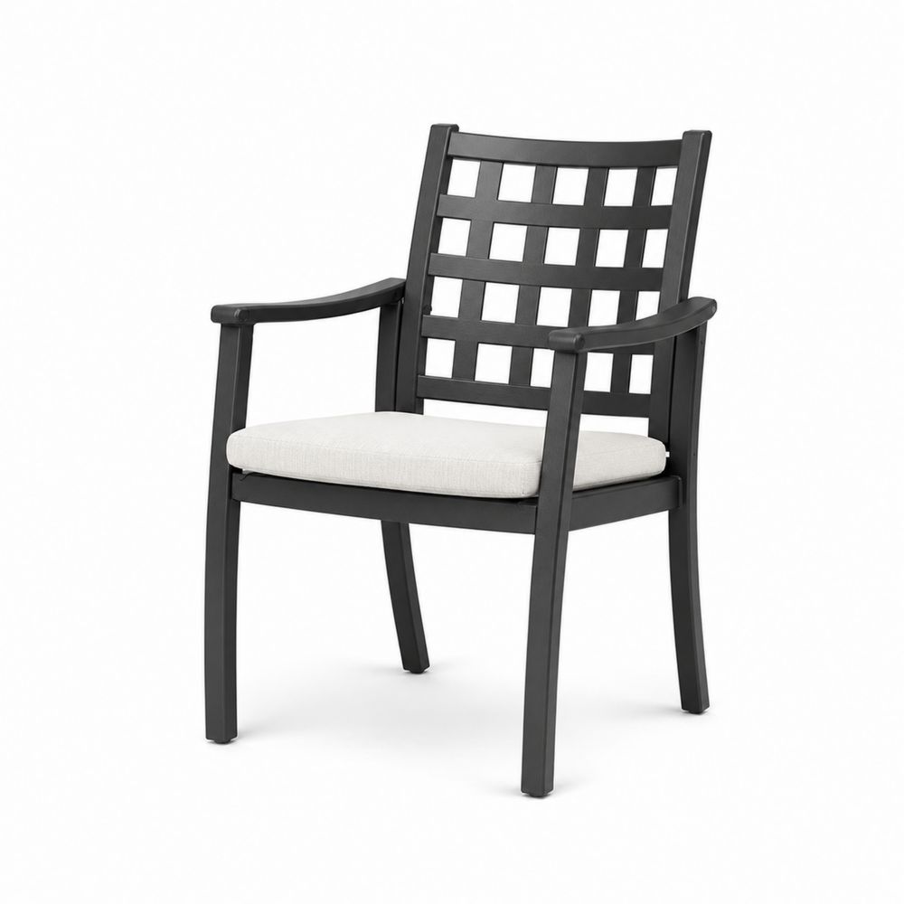 Metalowy fotel z poduszką kremową 90 cm