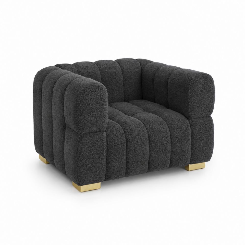 Fotel tapicerowany 80x90x75 cm antracyt